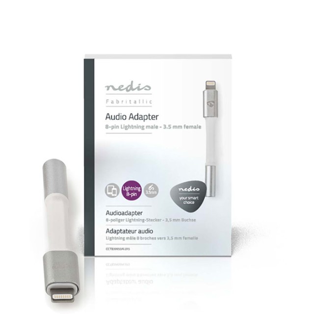 NEDIS CCTB39950AL015 Adaptador Apple Lightning, Apple Lightning de 8 pines macho - 3.5 m