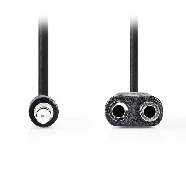 NEDIS CAGP22100BK02 Stereo-Audiokabel, 3.5 mm Stecker - 2x 3.5 mm Buchse, 0.2 m, Bl