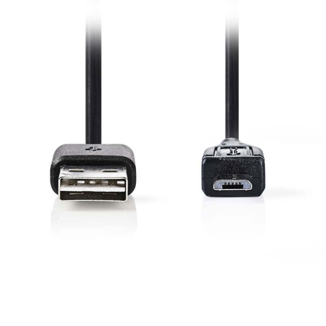 NEDIS CCGP60570BK02 Cavo USB 2.0, Micro B maschio - A femmina, 0.2 m, nero