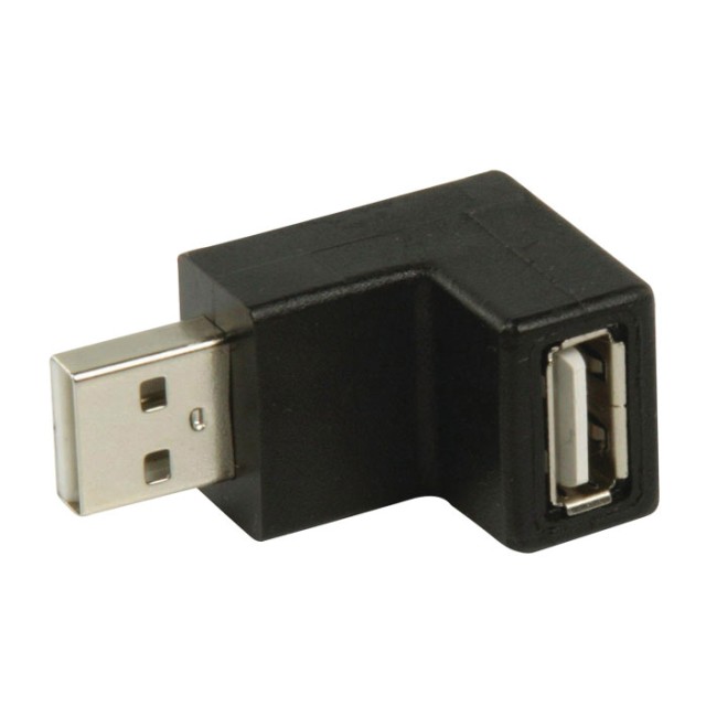 NEDIS CCGP60940BK Adaptador USB 2.0, A macho - A hembra, en ángulo de 270 °, negro