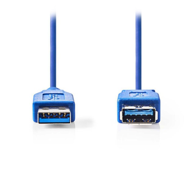 NEDIS CCGP61010BU20 Cable USB 3.0, A Macho - A Hembra, 2m, Azul
