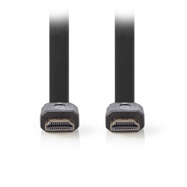 NEDIS CVGP34100BK20 Flaches High Speed ​​​​HDMI Kabel mit Ethernet, 2m, Schwarz