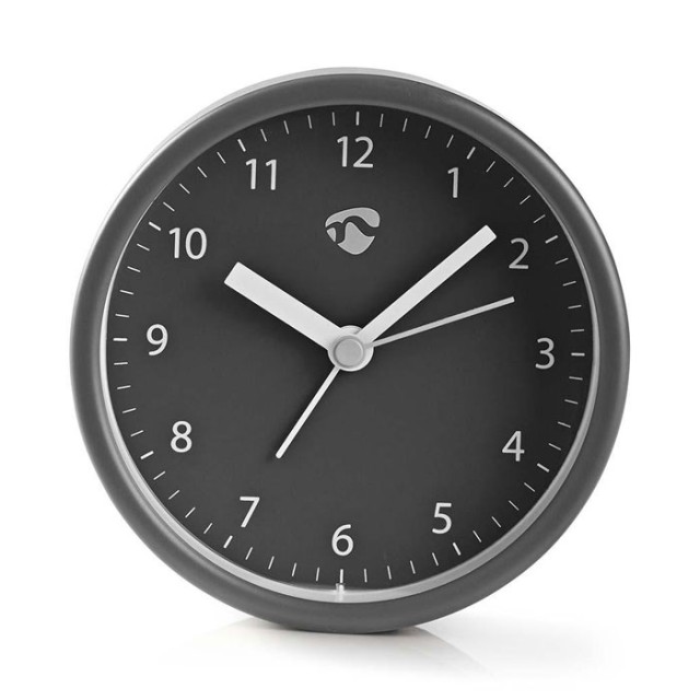 NEDIS CLDK006GY Analogue Desk Alarm Clock, Gray