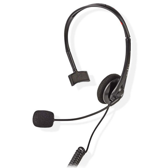 NEDIS CHSTRJ100BK Ακουστικά κεφαλής με βύσμα RJ9 για σταθερά τηλέφωνα 2.2m, Black