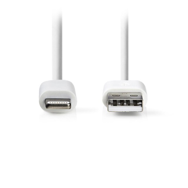 NEDIS CCGP39300WT10 Cable de carga y sincronización, Apple Lightning macho de 8 pines - USB A Ma