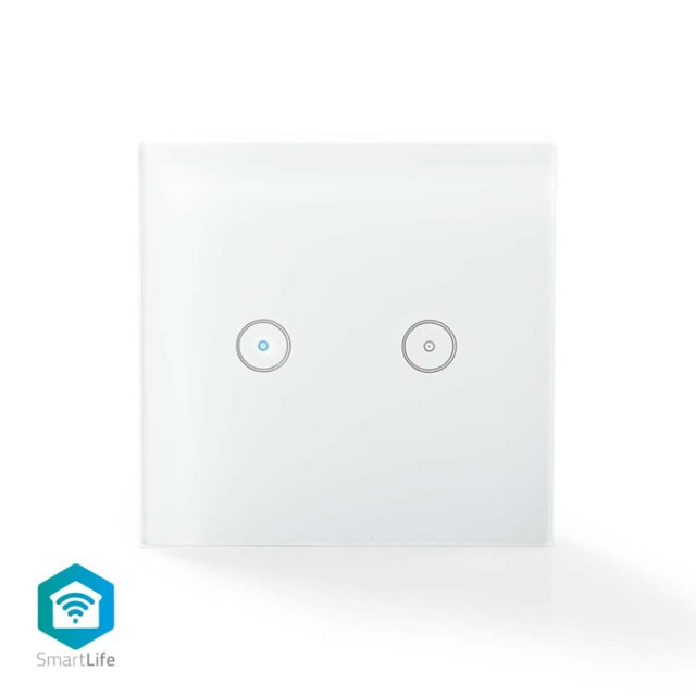 Interruttore luce intelligente WiFi NEDIS WIFIWS20WT doppio