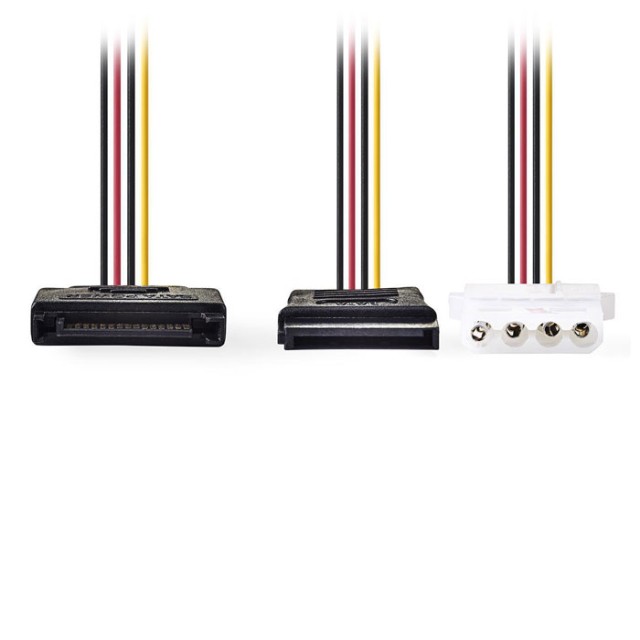 NEDIS CCGP73555VA015 Internes Stromkabel SATA 15-polig Stecker-SATA 15-polig Buchse + Mo