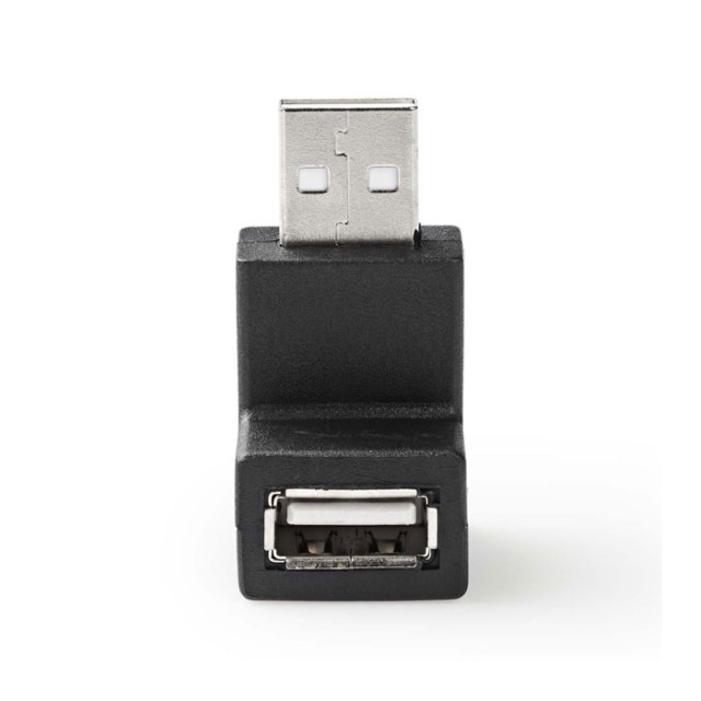 NEDIS CCGP60930BK Adaptador USB 2.0 A Macho - A Hembra en ángulo de 90 ° Negro