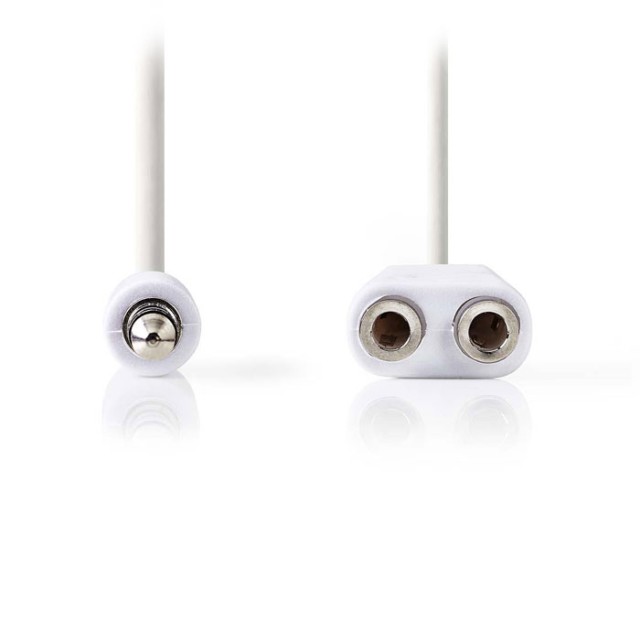 NEDIS CAGP22100WT02 Cable de audio estéreo 3.5 mm Macho - 2x 3.5 mm Macho 0.2 m Blanco