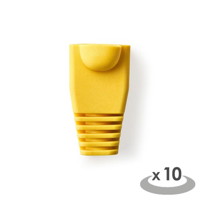 NEDIS CCGP89900YE Yellow Strain Relief Boot For RJ45 Network Connectors-10 piece