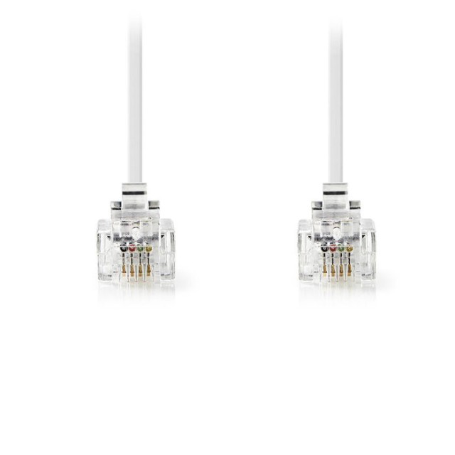 NEDIS TCGP90200WT20 Cable de telecomunicaciones RJ11 Macho - RJ11 Macho 2.0 m Blanco