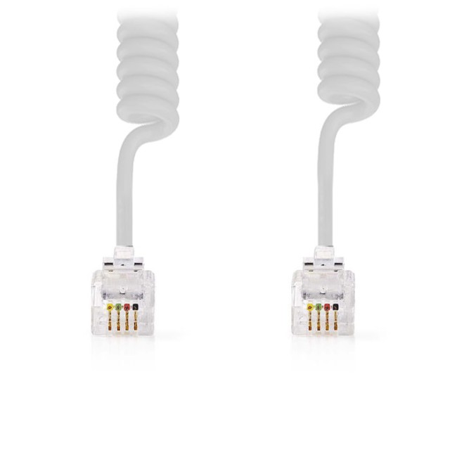 NEDIS TCGP90100WT20 Cable de telecomunicaciones RJ10 Macho - RJ10 Macho 2.0 m Blanco