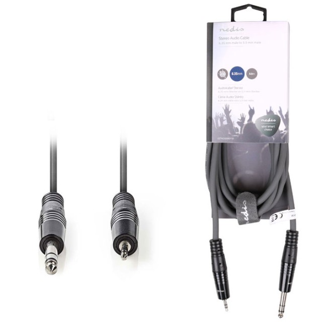 NEDIS COTH23205GY30 Stereo Audio Cable 6.35 mm Male - 3.5 mm Male 3.0m Grey