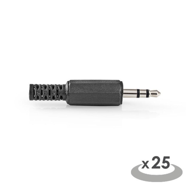 NEDIS CAVC22900BK Conector Jack Estéreo 3.5 mm Macho 25 piezas Negro