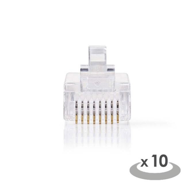 NEDIS CCGP89300TP Network Connector RJ45 Male-For Solid Cat 5 UTP Cables 10 piec