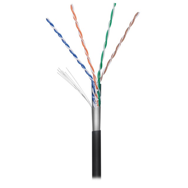 NEDIS CCBGOFTP5BK100 CAT5e F/UTP Network Cable Solid - 100m Black