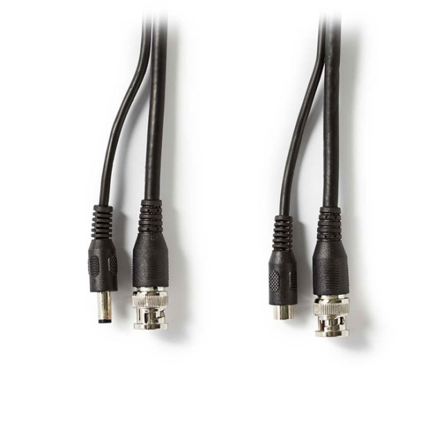 NEDIS CCTVCA10BK200 CCTV Security Cable BNC / DC RG59 20m conectores premontados