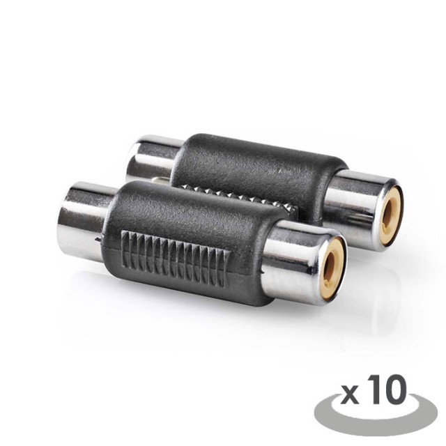 NEDIS CAGP24952BK Stereo Audio Adapter Μούφα 2 x RCA θηλ. - 2 x RCA θηλ. 10 τεμαχίων