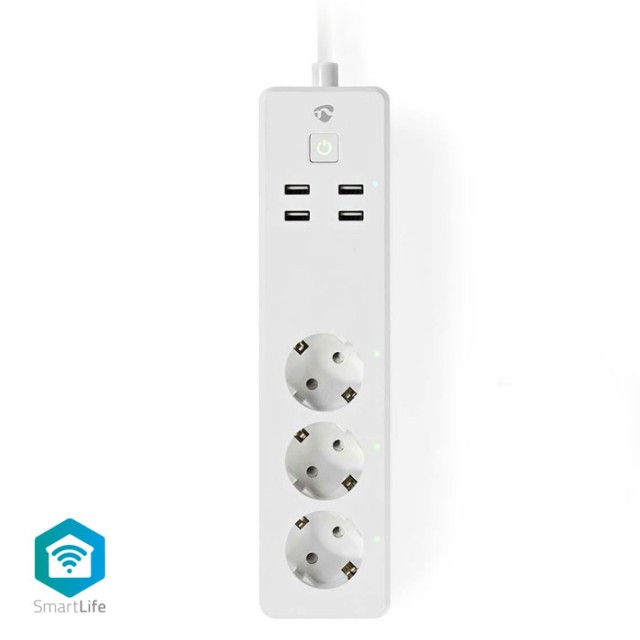 NEDIS WIFIP310FWT WiFi Smart Extension Socket 3x Schuko Type F 4x USB 16A