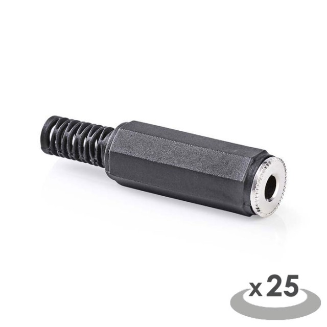 NEDIS CAVC22910BK Conector Jack Estéreo 3.5 mm Hembra 25 piezas Negro