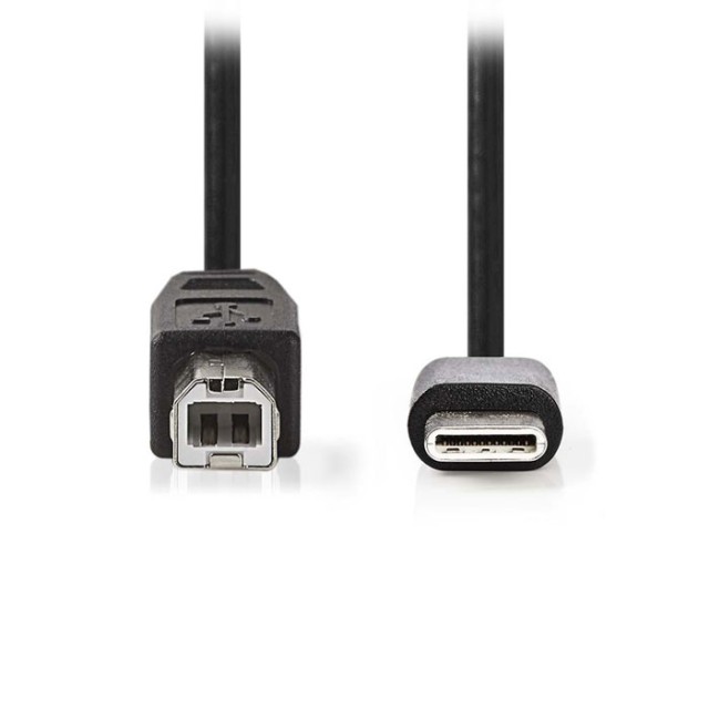 NEDIS CCGP60650BK20 USB 2.0 Cable Type-C Male - B Male 2.0 m Black
