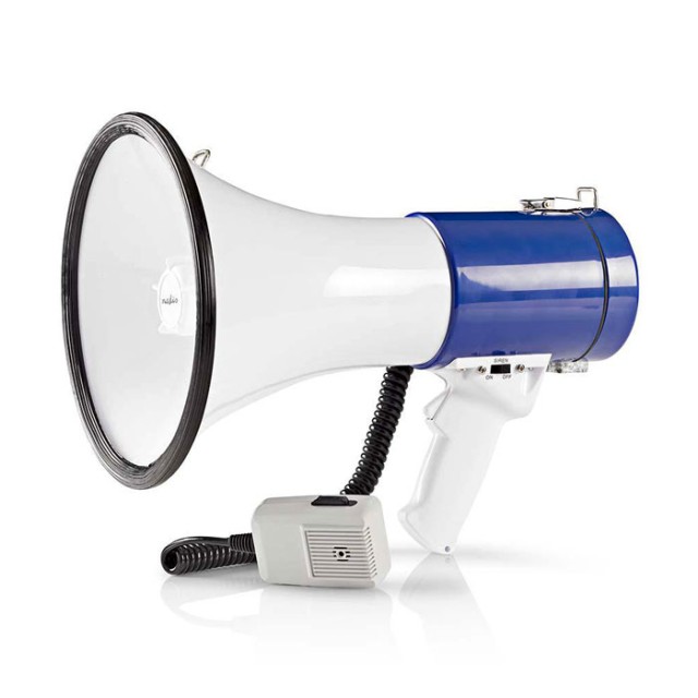 NEDIS MEPH200WT Megaphone 25 W 1500 m Range Detachable Microphone White / Blue