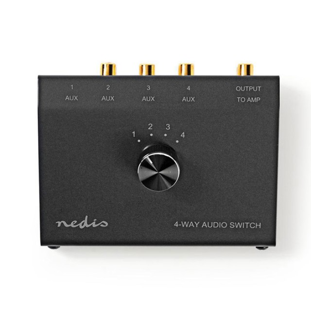 NEDIS ASWI2404BK Analogue Audio Switch 3.5 mm Female + 3x (2x RCA Female) - 2x R