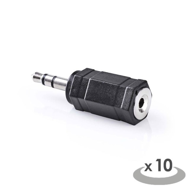 NEDIS CAGP22930BK Stereo Audio Adapter 3.5 mm Stecker - 2.5 mm Buchse 10 Stück Bla