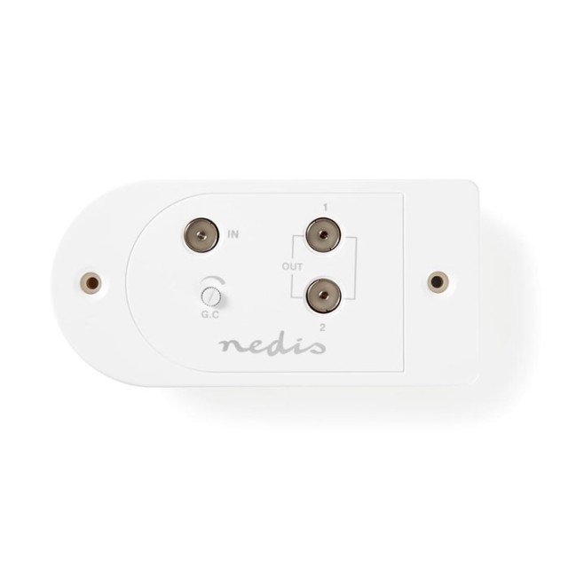 NEDIS SAMP40120WT CATV-Verstärker max. 18 dB Verstärkung 40 - 862 MHz 2 Ausgänge IEC