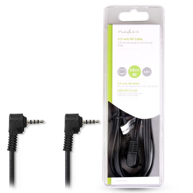 NEDIS CVGB22000BK20 Cable AV de 3.5 mm Macho AV de 3.5 mm - Macho AV de 3.5 mm 2.0 m Negro