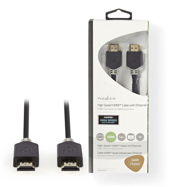 NEDIS CVBW34000AT10 Cable HDMI de alta velocidad con conector Ethernet HDMI-HDMI Conn 1 metro