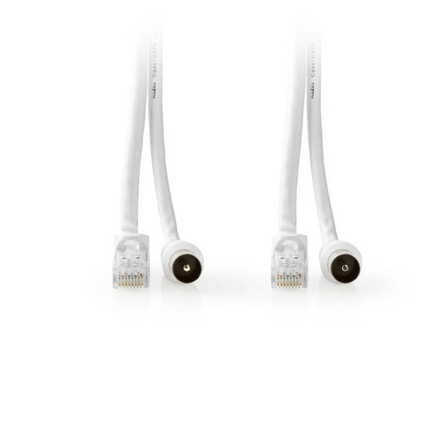 NEDIS CSGP4500WT15 Coax / CAT6 Combination Cable With Connectors 1.5 m