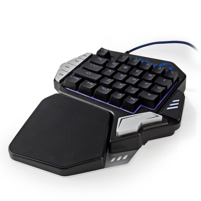 NEDIS GKBD300BK Einhand-Gaming-Tastatur RGB-Beleuchtung 33 programmierbare k