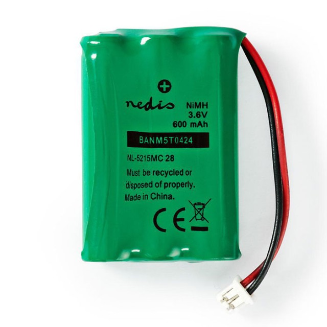 NEDIS BANM5T0424 Batteria all'idruro di nichel metallico Connettore cablato da 3.6 V 600 mAh