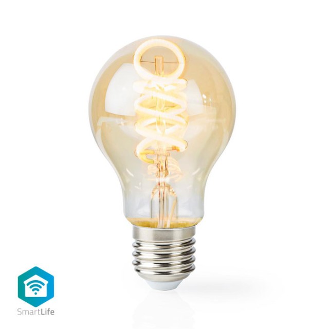 NEDIS WIFILT10GDA60 Wi-Fi Warm to Cool White LED Filament Bulb Twisted E27 A60 5