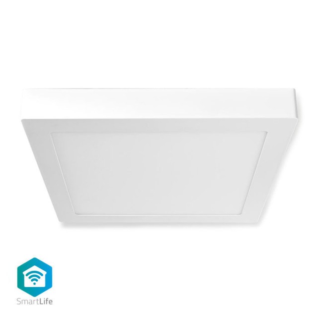 NEDIS WIFILAC30WT Plafoniera intelligente Wi-Fi quadrata 30x30 cm da caldo a freddo bianco fu