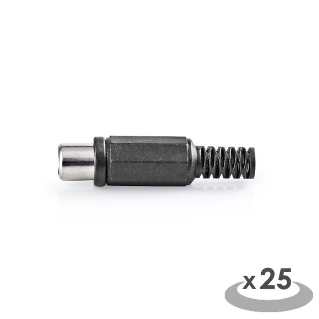 NEDIS CAVC24915BK Conector RCA RCA Hembra 25 piezas Negro