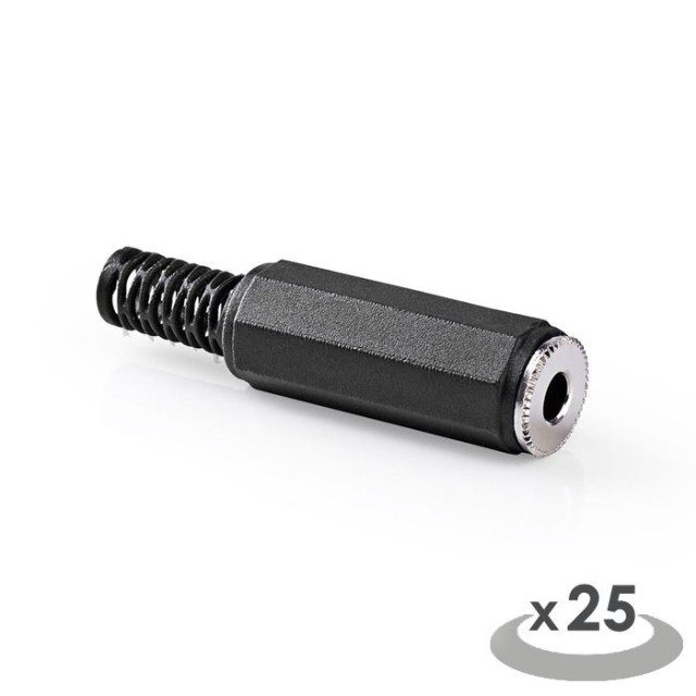 NEDIS CAVC22985BK Conector Jack Mono 3.5 mm Hembra 25 piezas Negro