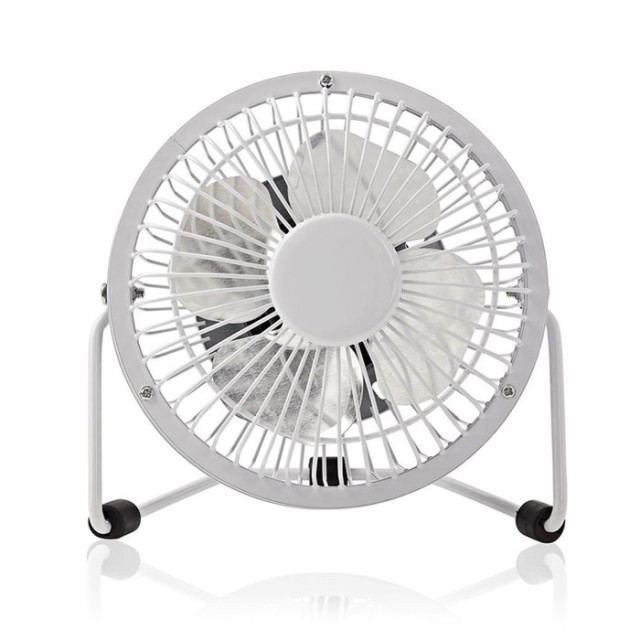 NEDIS FNDK1WT10 Metal Mini Fan 10 cm Diameter USB powered White