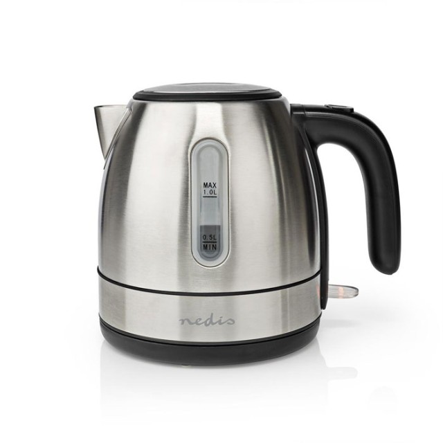 NEDIS KAWK300EAL Βραστήρας Νερού 1L Ανοξείδωτος 2200W με 360° Βάση και Φίλτρο Αλάτων
