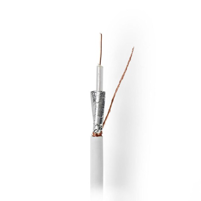 NEDIS CSBR4030WT1000 Cable coaxial RG59U Bobina de 100 m Blanco