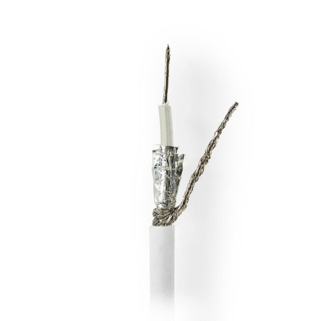 NEDIS CSBR4025WT1000 Cable coaxial RG58CU Bobina de 100 m Blanco