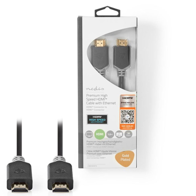 NEDIS CVBW34050AT10 ​​Cable HDMI de alta velocidad premium con conector Ethernet HDMI-H