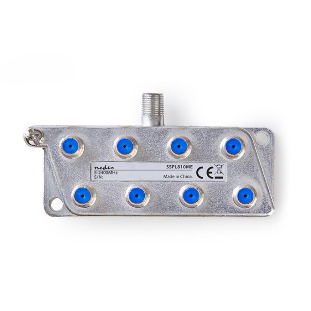 NEDIS SSPL810ME Satellite F-Splitter Max. 18.5 dB Insertion loss 5 - 2400 MHz 8