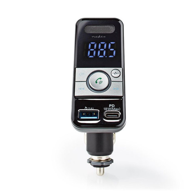 NEDIS CATR130BK Auto FM Transmitter Bluetooth Pro Mikrofon Mikrofon mit Geräuschunterdrückung