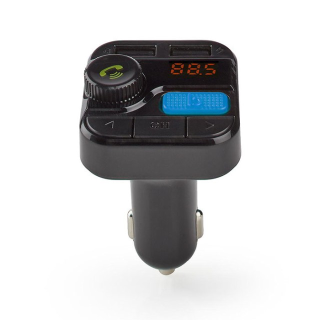 NEDIS CATR121BK Auto FM Transmitter Bluetooth Bass Boost MicroSD Kartensteckplatz Hände-