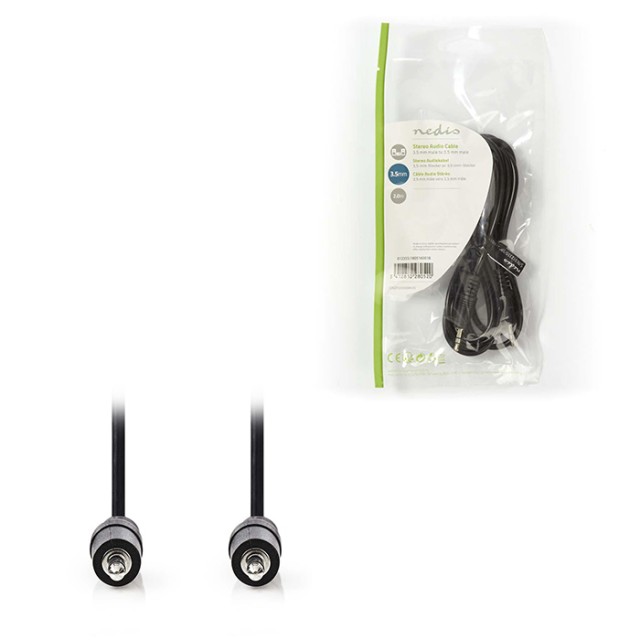 NEDIS CAGP22000BK20 Cable de audio estéreo 3.5 mm macho 3.5 mm macho niquelado 2.0 m