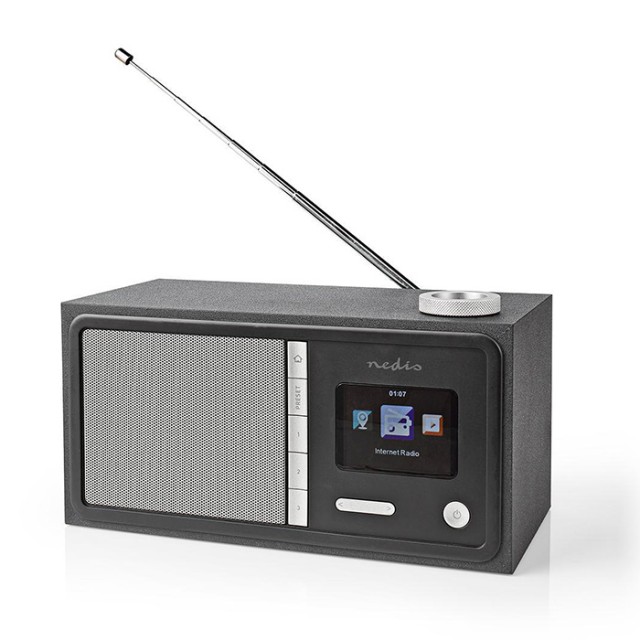 NEDIS RDIN3000BK Radio por Internet 18 W FM Control remoto Bluetooth Negro