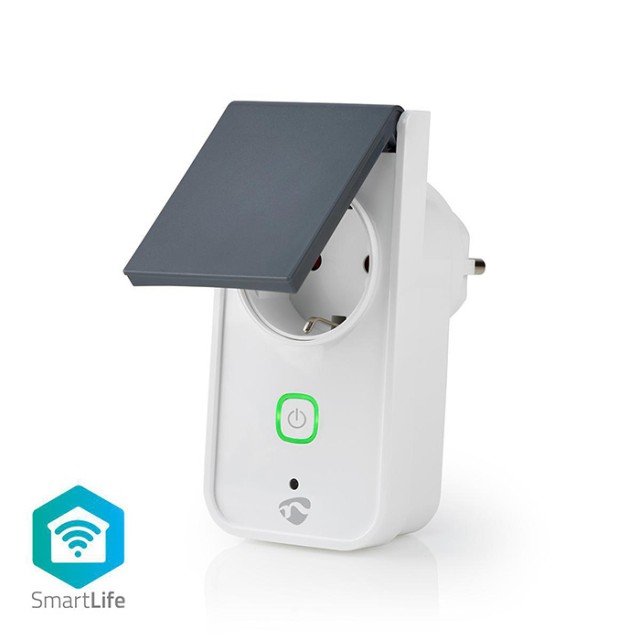 NEDIS WIFIPO120FWT SmartLife Smart Plug Wi-Fi IP44 Misuratore di potenza 3680W Android & i