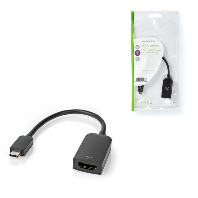 NEDIS CCGP64652BK02 Adattatore USB USB 3.2 Gen 1 USB Tipo-C Maschio HDMI Femmina 0.20 m